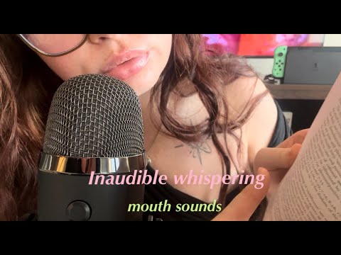 asmr ♡ fall asleep to inaudible reading (mouth sounds, page flipping, tapping)