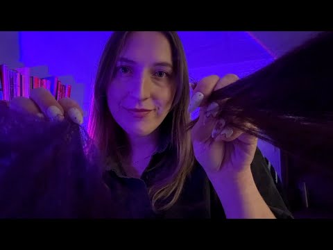 ASMR Hair Play, Hair Brushing & Scalp Massage in Low Light 🌙 Gently Fall Asleep 😴