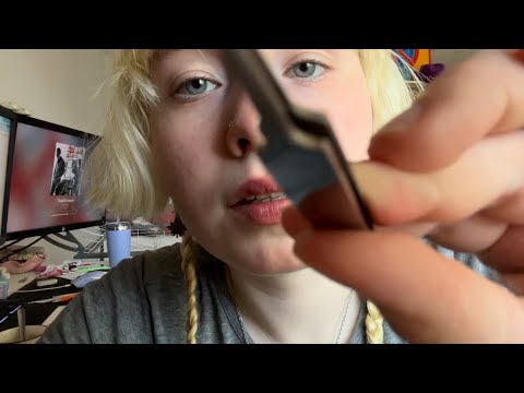 lofi asmr! [subtitled] cutting your bangs! paper hair haircut!