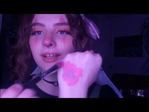 chaotic asmr//bubbly clown girl does your makeup ~ paint mixing + whispers