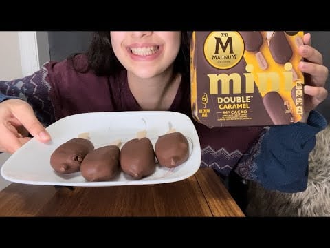MAGNUM ICE CREAM BAR ASMR *DOUBLE CARAMEL MINIS*