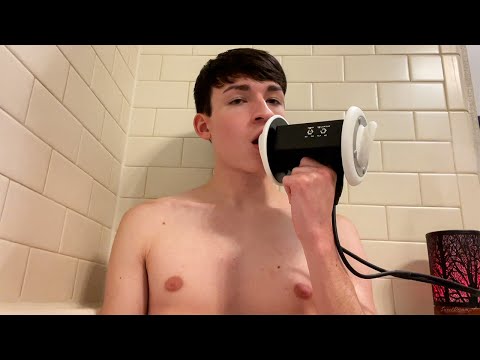 Licking your ears while I take a bath ASMR