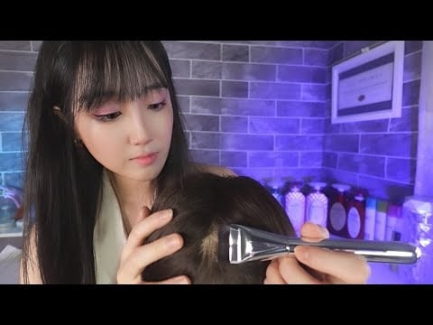 ASMR Relaxing Scalp Check & Hair Treatments🤍