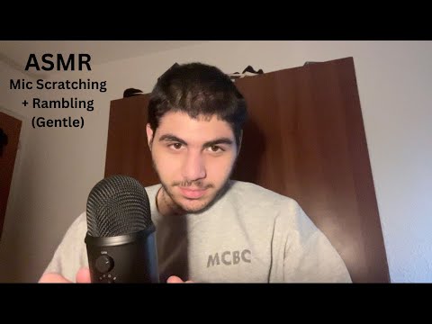 ASMR Relaxing Mic Scratching (gentle + rambling, whispered)