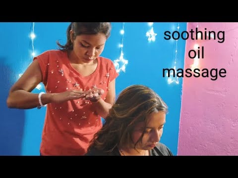 Asmr soothing hair oil massage, head scratching & ear oiling for deep relaxation 😴💤