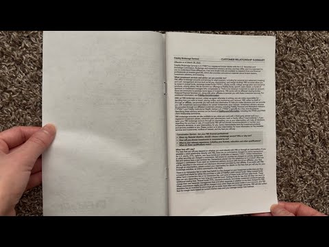 ASMR Flipping Through A Fidelity Investments Booklet
