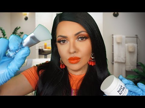 ASMR Relaxing Spa Day with Crystal  💤😴💆Eyebrows and Facial Massage💆