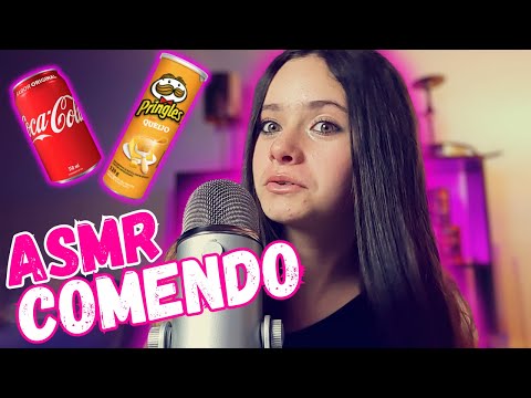 ASMR Comendo Pringles Bebendo Coca [Muckbang Brasil]