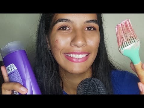 ASMR PINTANDO SEU CABELO ATÉ VOCÊ DORMIR 🥱