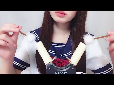 ［ASMR 囁き声］あなたの両耳の奥まで耳かきします /耳かきの音 × セーラー服 (梵天、綿棒) | 音フェチ asmrちゃむ