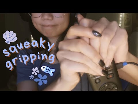fast and aggressive asmr | squeaky tascam gripping w/ segmented dry + wet mouth sounds