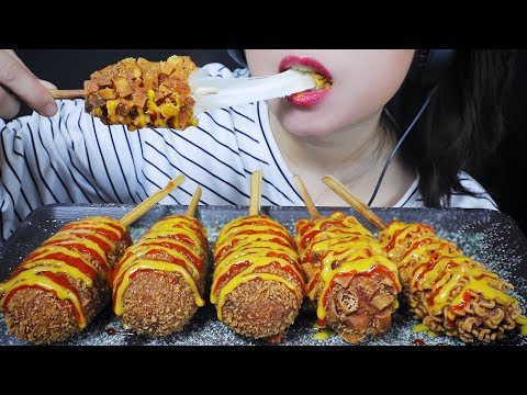 ASMR EATING CORN DOG CRUNCHY SOUNDS | LINH-ASMR 먹방 mukbang