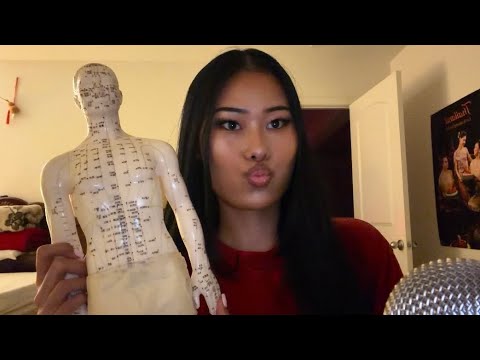 asmr acupuncture doll tapping, scratching, and gripping