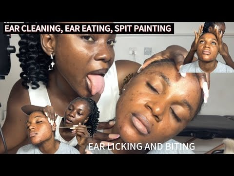 ASMR EAR CLEANING AND NITPICKING, EAR EATING LICKING, EAR BITING, SPIT PAINTING, SCALP SCRATCH