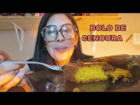 ASMR - Comendo Bolo de Cenoura 🥕| Carrot Cake 🥕 😴#asmr #mukbang