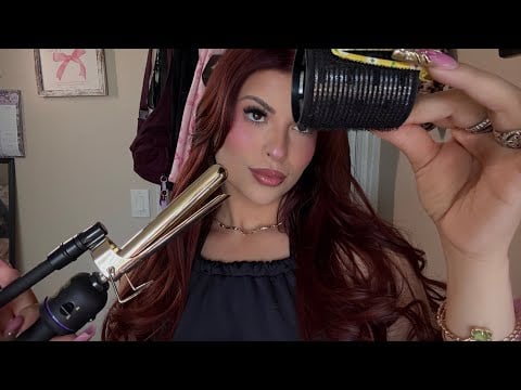 ASMR Hair Salon Roleplay 🎀 Hair Rollers + Curling Your Hair | Clicky Parting