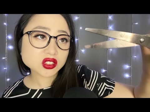 ASMR | Sassy Asian Accent Haircut RP, Gum Chewing, Semi-Inaudible