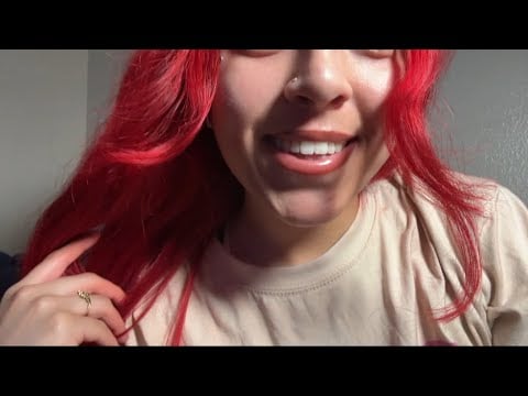 ASMR brushing my hair with mouthsounds 🍓
