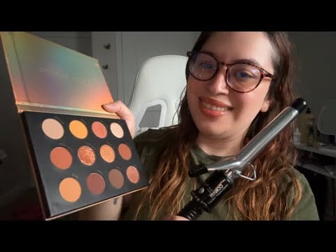 ASMR| Big sister gets you ready for Prom- Makeup 💄 & Hair (Personal attention & Rummaging)