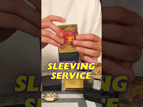 The satisfaction of sleeving Pokemon Cards  #asmr #shorts