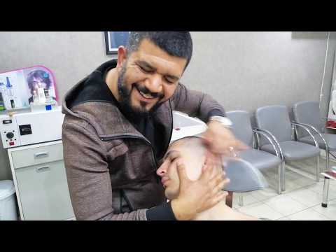 Asmr Turkish Barber Hair cut skin fade with electric razor- Magical Head Massage (ear-neck-back-arm)