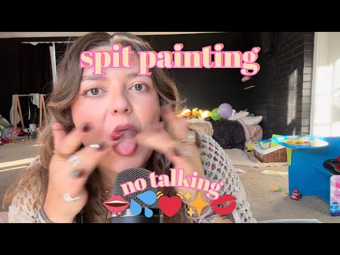 💖Fast & Aggressive Spit Painting ASMR💖 NO TALKING, chaotic, fastes mouth sounds ever