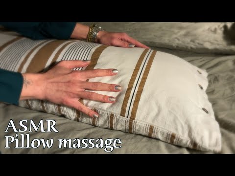 ASMR 🌙 Striped pillow gets massaged - Massage movements, fabric sounds, tracing (no talking)