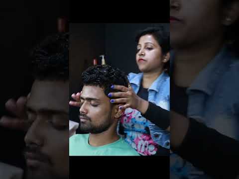 relaxing tapping and scratching asmr head massage by barber girl chaitali #shorts