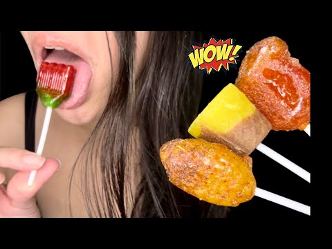 Trying 4 Different Mexican Lollipops Asmr No Talking