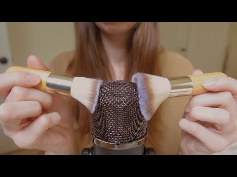 ASMR | Slow Mic Brushing for Sleep | No Talking, Fireplace, Face Brushing
