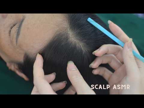 ASMR Real Person Scalp Scratching And Hair Parting, Combing For Relieve Anxiety
