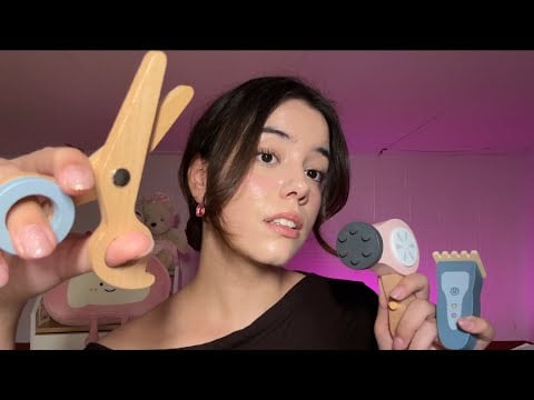 ASMR | Cutting your Hair with Wooden Tools✂️🪵 | Old-School ASMR | Mouth Sounds, Roleplay💇🏻‍♀️