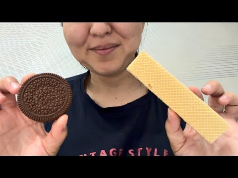 Cookie and waffle eating ASMR | no talking, asmr for sleeping | soft sounds