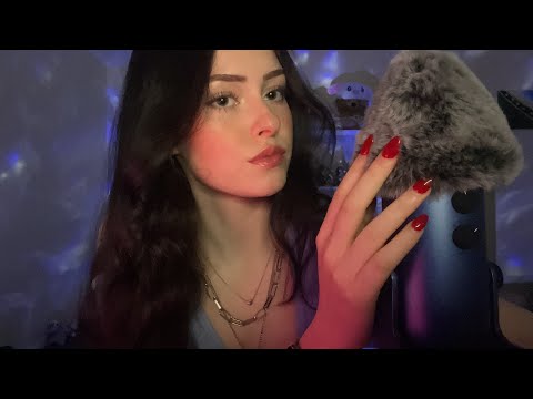 ASMR whisper ramble & fluffy mic scratching (life updates, tv shows) 💙⛓️