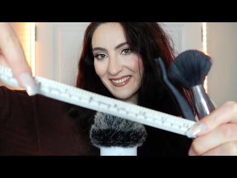 ASMR Personal Attention, Visual Triggers - Measuring, Plucking, Brushing, Face Touching etc