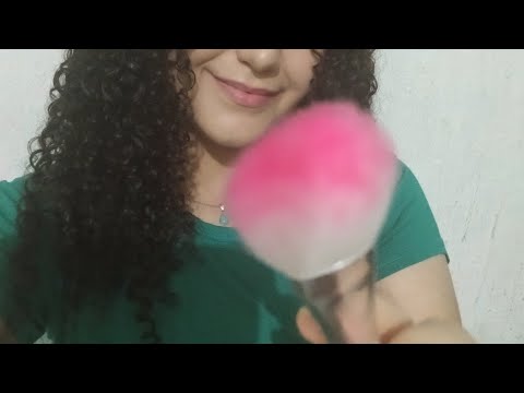 ASMR Caseiro : Repetindo palavras positivas para você dormir com sons de boca e pincel na tela 😴💤