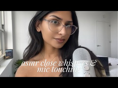 asmr mic touching & close whispers  🤍 | random yapping just hanging out