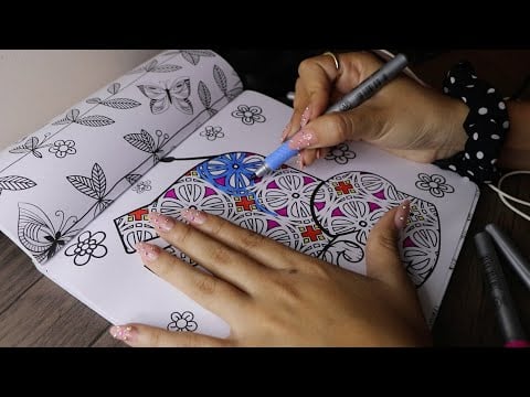 ASMR coloreando mandala de elefante 🐘 + paleta 🍭