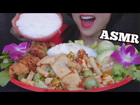 ASMR SPICY HAM SALAD THAI STYLE (CRUNCHY EATING SOUNDS) LIGHT WHISPERS | SAS-ASMR