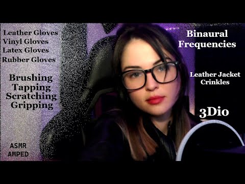 ASMR [Binaural Pampering] 3Dio | Leather Crinkles | Leather Gloves | Tapping | Scratching | Brushing