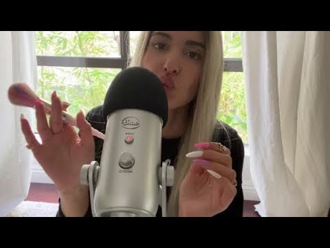 ASMR Kisses, Tongue Clicks, and Mic Brushing and Touching / Scratching (No Talking, Binaural)