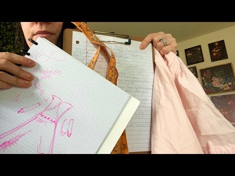 ASMR Measuring You & Designing Your Dress | Spring Formal Series Pt 2 (measuring, fabric, sketching)