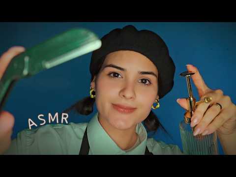 ASMR FILHA do BARBEIRO faz sua BARBA e CABELO |BARBEARIA