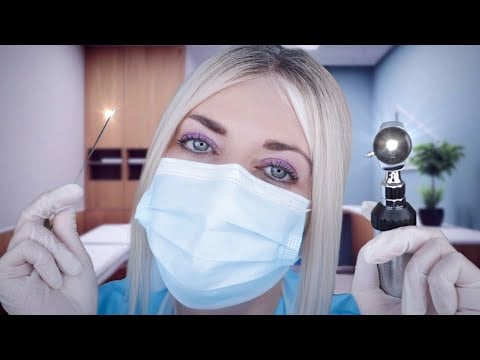 ASMR Ear Exam & Deep Ear Cleaning - Otoscope, Fizzy Drops, Water Irrigation, Picking, Gloves, Typing