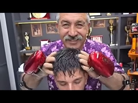 German Guest Gets a Complete Barber Makeover | Haircut, Beard, Skin Care & ASMR