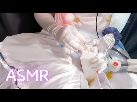Sleepy Ear Cleaning ASMR | Bamboo Ear Pick, Ear Puff & Finger Ear Cleaning [Mika Cosplay]
