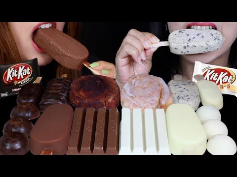 ASMR MILK VS WHITE CHOCOLATE KITKATS, MAGNUM ICE CREAM BAR, BON BONS, HONEY BUNS, BIG ICE CREAM BARS