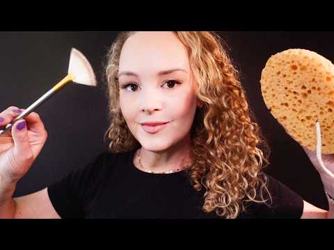 ASMR Relaxing Spa Night Facial 🌒Sudsy Sponges & Face Brushing Tingles