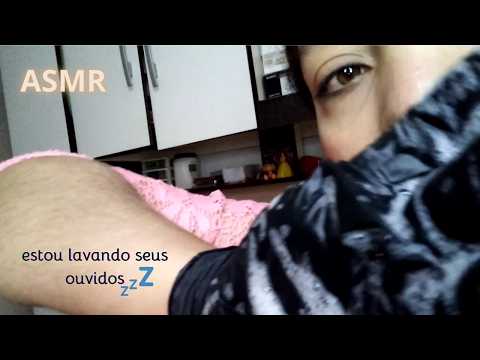 ASMR caseiro fazendo uma limpeza no seu ouvido 👂🏻💤 com luvas
