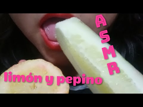 ASMR - Comiendo PEPINO 🥒  con LIMÓN 🍋 🤤